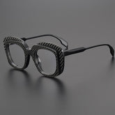 KC Vintage Acetate Glasses Frame Geometric Frames Southood Black
